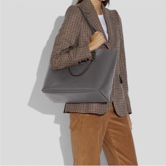 COACH 78218 SIGNATURE CHAIN CENTRAL TOTE V5/Heather Grey. - Picture 14 of 14